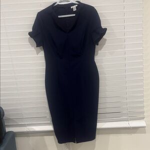 London Times Midnight Blue Midi Dress